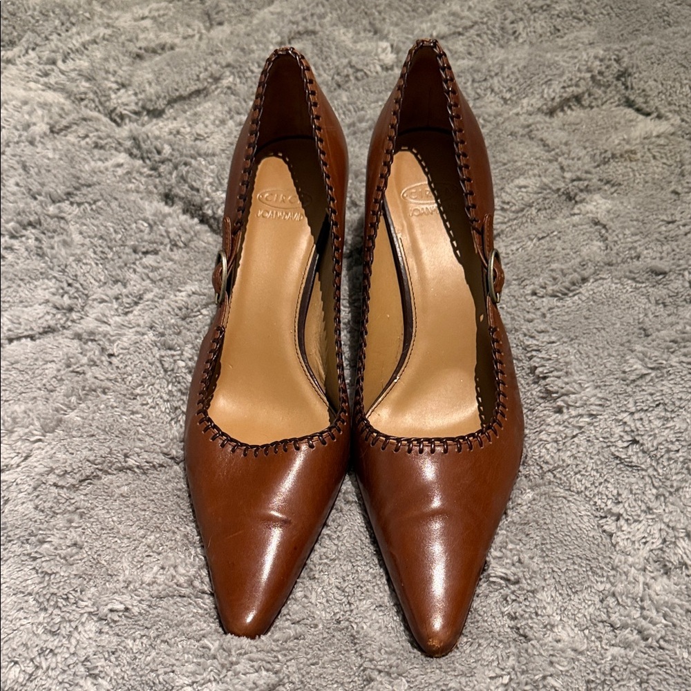 Joan & David Brown Leather Heels